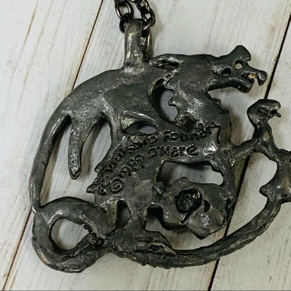 VTG Dragon Crystal Ball Necklace - Picture 3 of 3